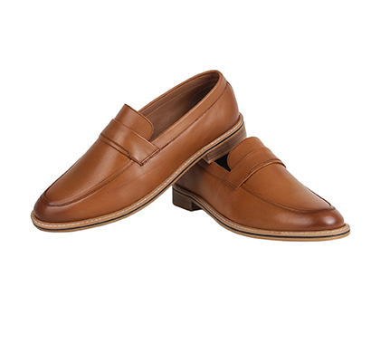 the leather box (9878) calf leather the noble tan loafer calf leather mens shoes